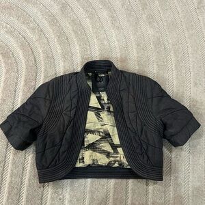 Armani Exchange Blue Quilted Bomber Shrug/Jacket